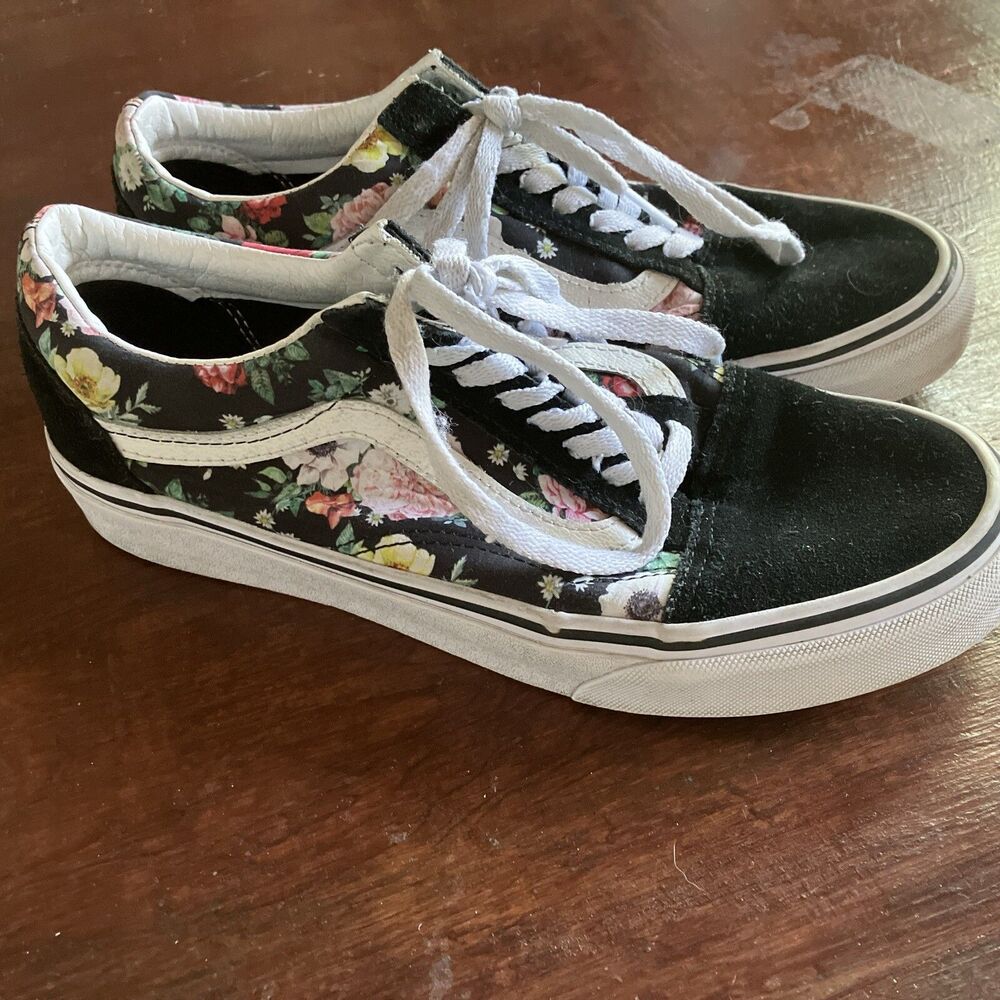 Vans Old Skool Floral Sz Men’s 6.5 Women’s 8 Flowers Rose
